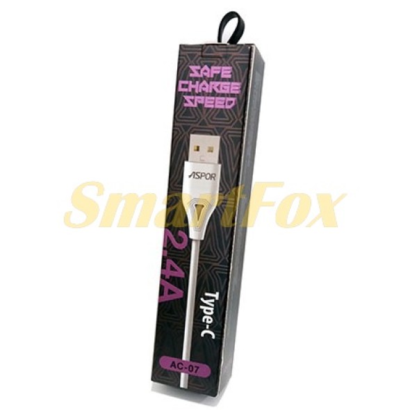USB кабель Aspor AC-07 Type-C 2.4A 1m