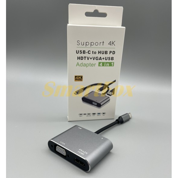 Конвертер Type-C 4в1 HDMI/VGA/USB/PD
