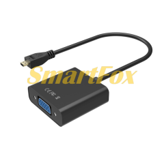 Конвертер micro HDMI (тато) на VGA(мама) 30cm, Black