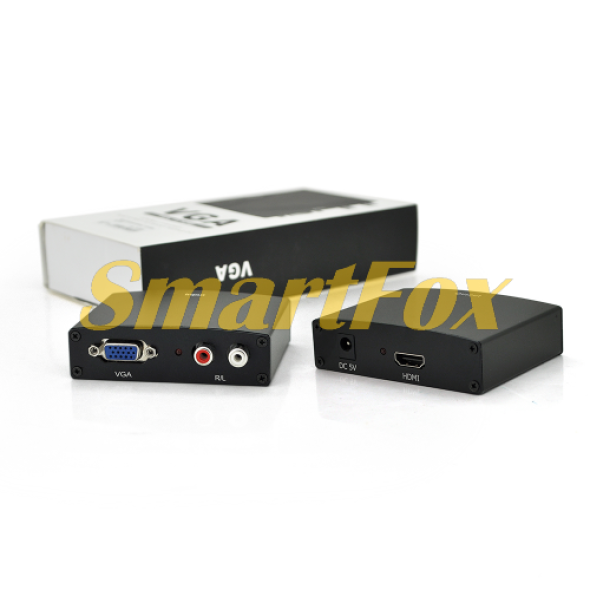 Активный конвертер HDMI (input) на VGA(output) + Audio Adapter, Black, 4K/2K