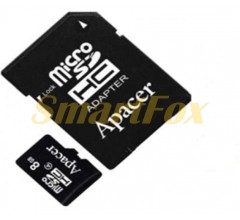 Карта памяти 8Gb microSD Apacer с адаптером class 10
