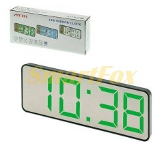 Часы настольные VST-898-4 зеркальные с зеленой подсветкой