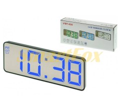 Годинник настільний VST-898-5 дзеркальний з синім підсвічуванням