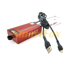 USB кабель EMY MY-742, Black, 2.4A, довжина 1м, Lightning