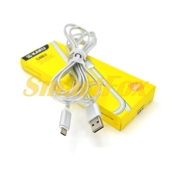 USB кабель iKAKU KSC-090 XINGGUANG mirco, Silver, длина 2м, 2,8А