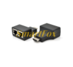 Одноканальний пасивний подовжувач HDMI сигналу UTP кабелю по двох витих парах. Дальність передачі: -30метрів, 720P-cat5e, 1080Р-cat6e