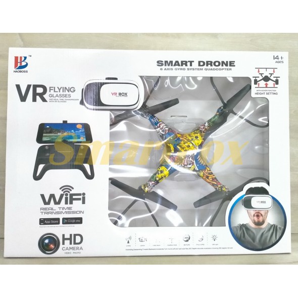 Квадрокоптер на радіокеруванні з камерою + Wi-Fi 2008 (VR BOX віртуальні окуляри подарунок)