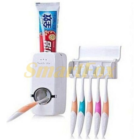 Дозатор для зубной пасты автоматический с подставкой для щеток Toothpaste Dispenser