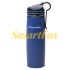 Спортивний термос-пляшка Kamille Синій 500мл із нержавіючої сталі з трубочкою та кліпсою KM-2058