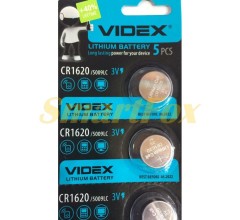 Батарейка VIDEX годинникова літієва 3V CR1620/5009LC (ціна за 1шт, продаж упаковкою 5шт)