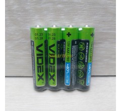 Батарейка VIDEX ALKALINE 1.5V AAA LR03 (ціна за 1шт, продаж упаковкою 4шт)