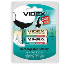 Аккумулятор VIDEX Rechargeable R-6 2100mAh 1.2V (HR6,size AA,NiMN) (цена за 1шт, продажа упаковкой 2 шт.)