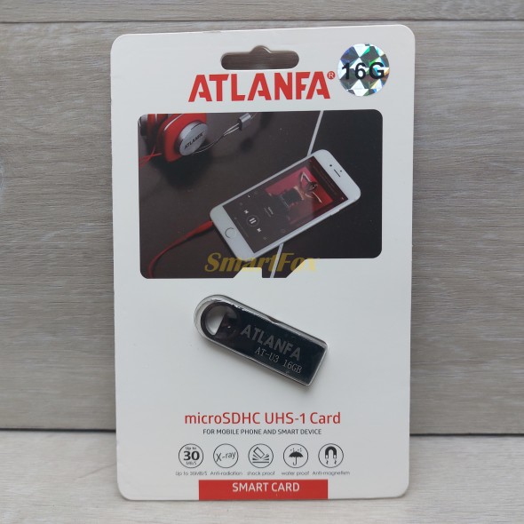 Флеш память USB 2.0 16Gb ATLANFA AT-U3 мини с отверствием  для ключей