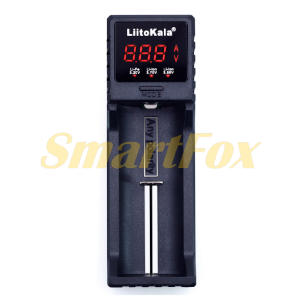 Зарядное устройство для аккумуляторов Liitokala Lii-S1,1 слот, LCD дисплей, поддерживает Li-ion, Ni-MH и Ni-Cd AA (R6), ААA (R03), AAAA, С (R14)