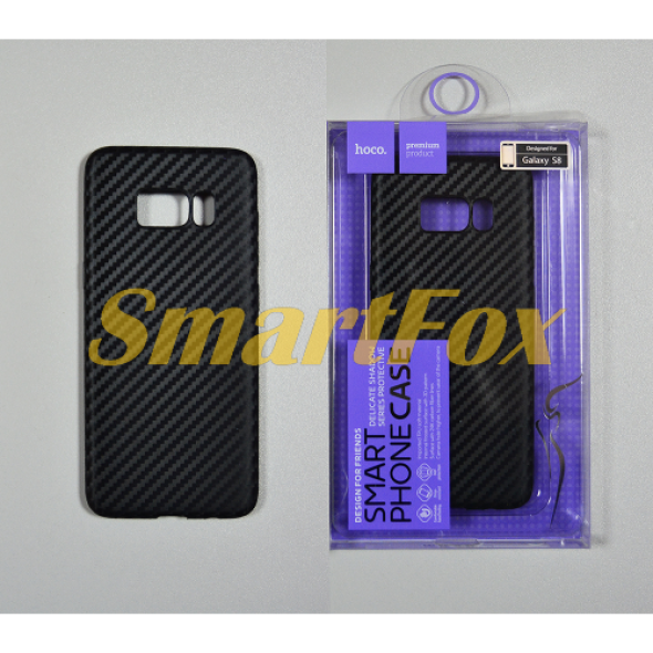 Hoco Чехол под карбон силиконовый Delicate shadow series protective case for Galaxy S8 black