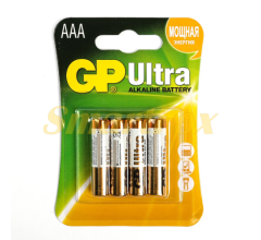 Батарейка щелочная GP Ultra 24AU-2UE4 AAA/R03, 4 шт в блистере, цена за блистер