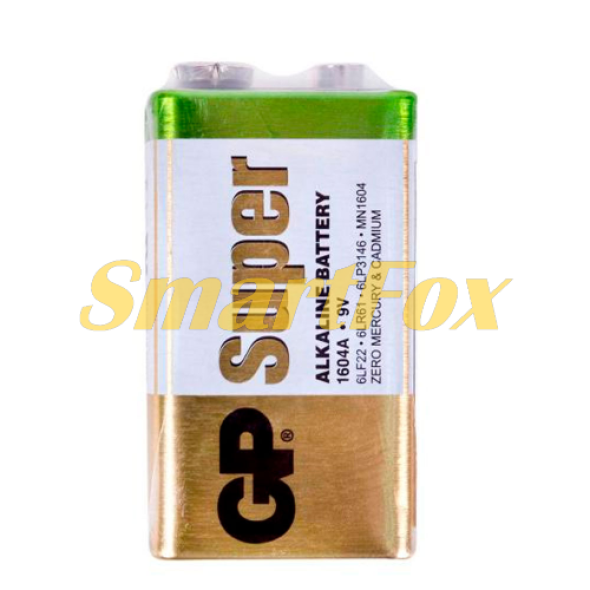 Батарейка щелочная GP SUPER ALKALINE 1604AEB-5S1, 9V, крона, 6LF22 цена за 1шт