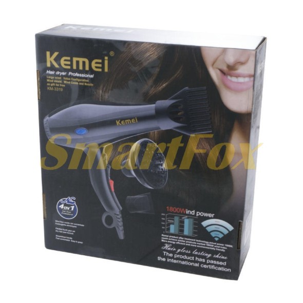 Фен для волос 4в1 Kemei KM-3319 1800Вт