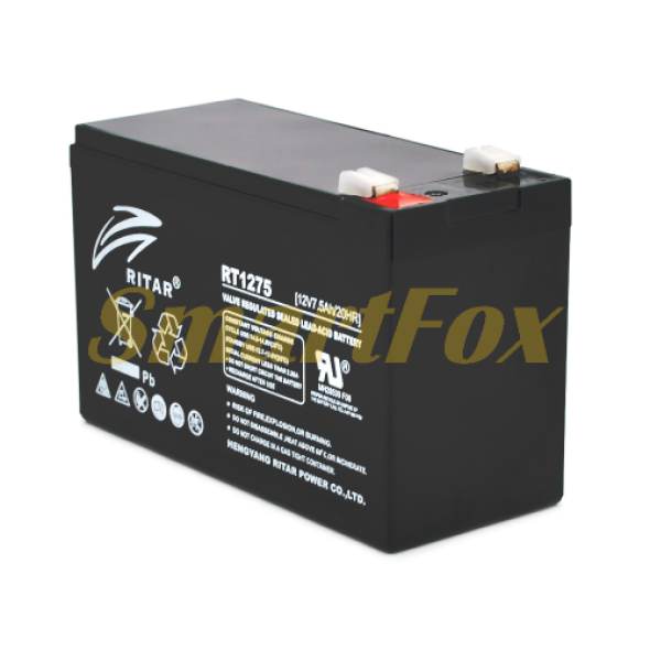 Аккумуляторная батарея AGM RITAR RT1275B, Black Case, 12V 7.5Ah