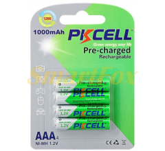 Аккумулятор PKCELL 1.2V  AAA 1000mAh NiMH Already Charged, 4 штуки в блистере цена за блистер