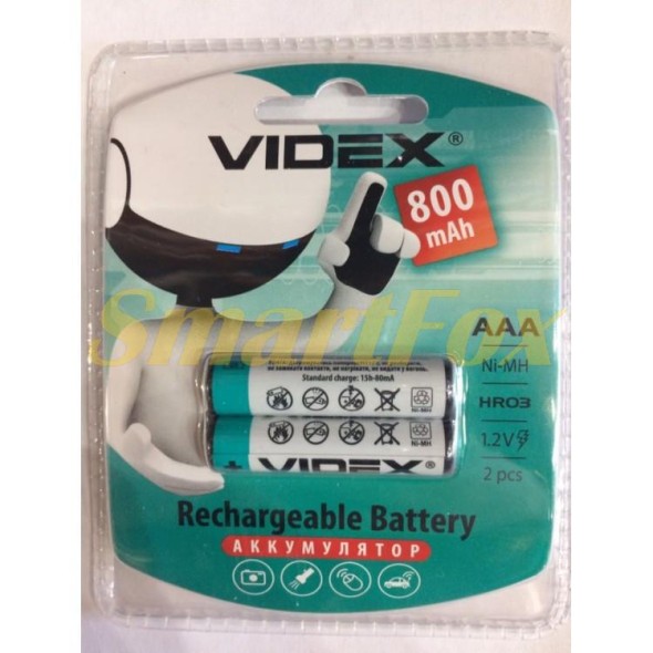 Акумулятор VIDEX Rechargeable R-03 800mAh 1.2V (HR03, size AAA, NiMN) (ціна за 1шт, продаж упаковкою