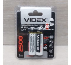 Аккумулятор VIDEX Rechargeable R-6 2500mAh 1.2V (HR6,size AA,NiMN) (цена за 1шт, продажа упаковкой 2 шт.)