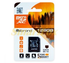 Карта памяти Mibrand MicroSDXC 128gb UHS-1 U3 10 Class & Adapter