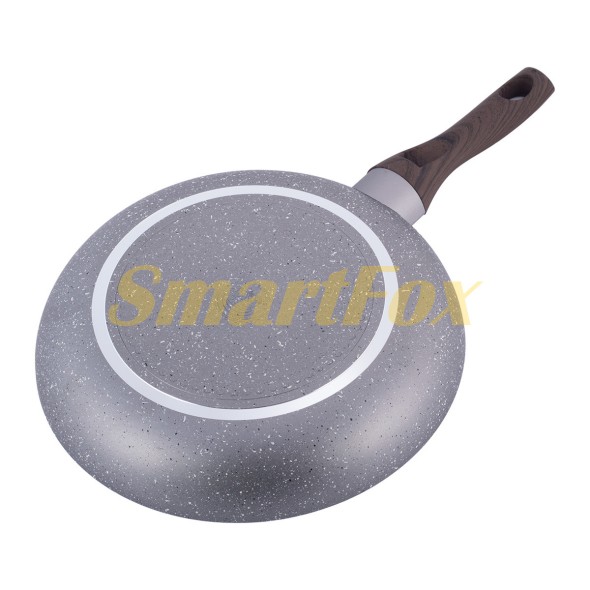 Сковорода Kamille 28см с антипригарным покрытием мрамор из алюминия  для индукции и газа KM-4114