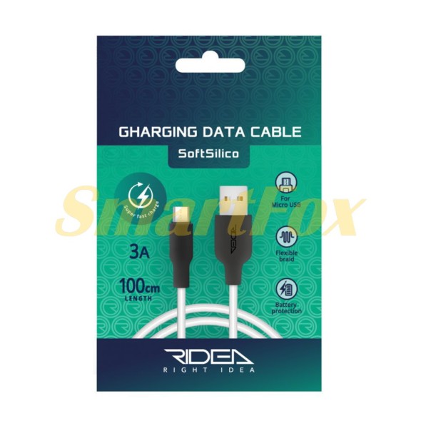 USB кабель Ridea RC-M114 Soft Silicone Micro 3A