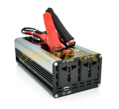 Преобразователь (инвертор) AEV4000W, 12/220V с аппроксимированной синусоидой, 2 розетки, 1*USB (DC:5V/2.4A), крокодилы + прикуриватель