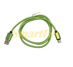 USB кабель Type-c (ткань) 8mm 1m удлинненный для зарядки гаджетов