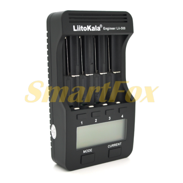 Зарядное устройство для аккумуляторов Liitokala Lii-500, 4 слота,LCD дисплей, поддерживает Li-ion, Ni-MH и Ni-Cd AA (R6), ААA (R03), AAAA, С (R14)