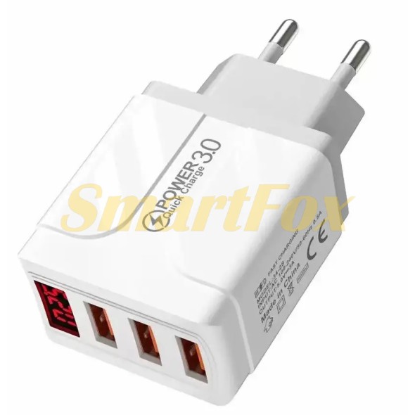 СЗУ 3USB fast charge LCD 36-2S 3.0A