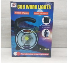 Фонарь ручной светильник ZJ-3199, COB, Solar, PowerBank, красный+синий аварийный свет