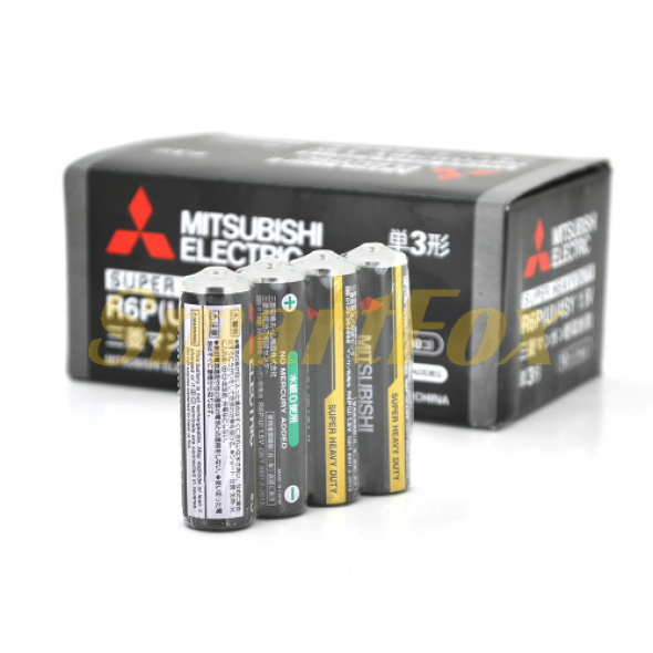 Батарейка Super Heavy Duty MITSUBISHI 1.5V AA/R6PU, 4 шт в упаковке, цена за упаковку