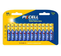 Батарейка солевая PKCELL 1.5V AA/R6, 24 штуки в блистере, цена за блистер