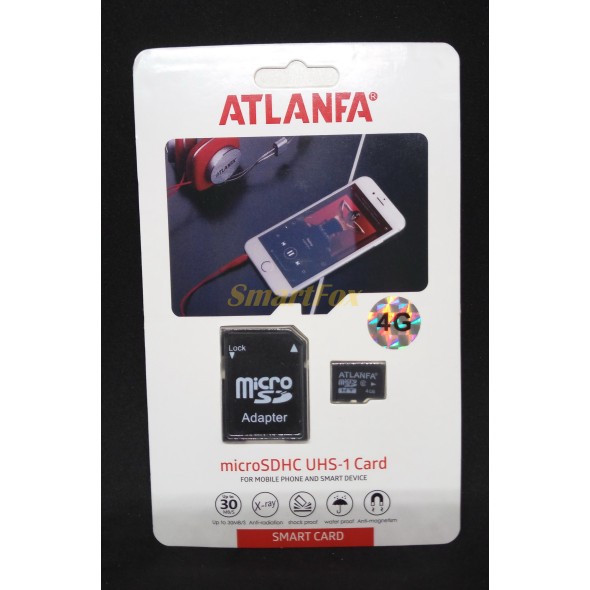 Карта памяти 4Gb ATLANFA microSDHC class 10 (adapter SD)