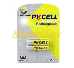 Аккумулятор PKCELL 1.2V  AAA 1200mAh NiMH Rechargeable Battery, 2 штуки в блистере цена за блистер