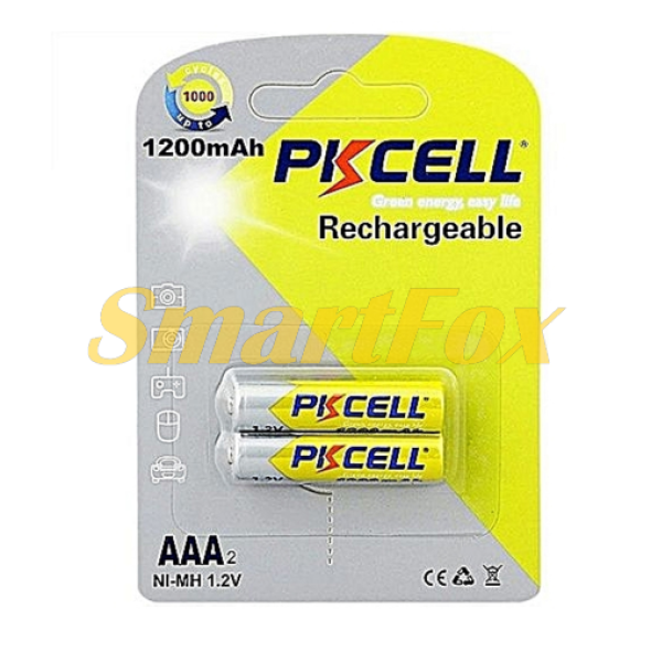 Акумулятор PKCELL 1.2V AAA 1200mAh NiMH Rechargeable Battery, 2 штуки у блістері ціна за блістер