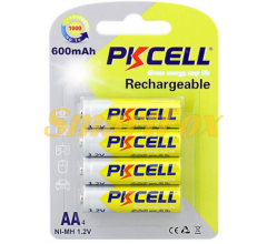 Акумулятор PKCELL 1.2V AA 600mAh NiMH Rechargeable Battery, 4 штуки у блістері ціна за блістер