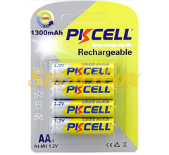 Аккумулятор PKCELL 1.2V AA 1300mAh NiMH Rechargeable Battery, 4 штуки в блистере цена за блистер