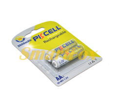 Аккумулятор PKCELL 1.2V AA 2600mAh NiMH Rechargeable Battery, 2 штуки в блистере цена за блистер