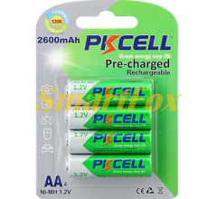 Аккумулятор PKCELL 1.2V  AA 2600mAh NiMH Already Charged, 4 штуки в блистере цена за блистер