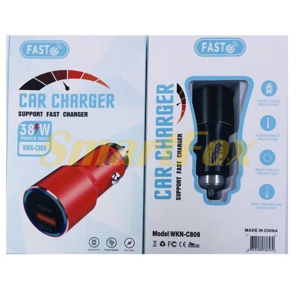 АЗУ CAR CHARGER WKN-C809 38W PD3.0+QC3.0