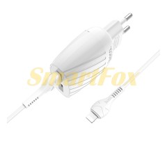 СЗУ 2USB HOCO C78A Max Energy + кабель USB/Lightning