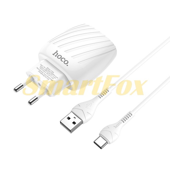СЗУ 2USB HOCO C78A Max Energy + кабель USB/TYPE-C