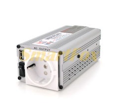 Преобразователь (инвертор) Mervesan MSI-300-12 (300W), 12/220V, approximated, 1 розетка, USB, клемы + зажимы