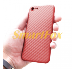 Ультратонка пластикова накладка Carbon iPhone 6/6s red