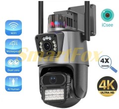 Камера видеонаблюдения PTZ уличная WiFi P11 (ICSEE) 3MP+3MP