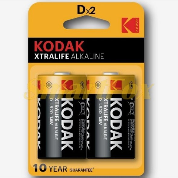 Батарейка лужна KODAK XTRALIFE LR20, 2шт у блістері, ціна за блістер